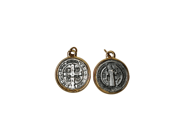Médaille 21mm en Métal Argenté - St Benoît
