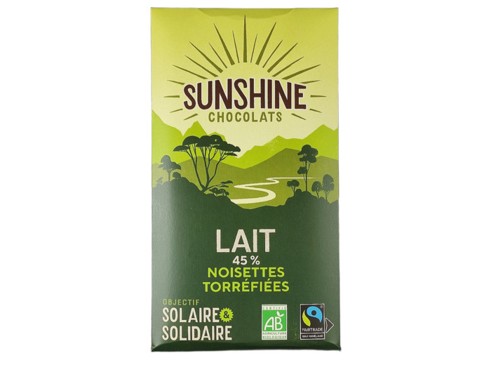 Tablette de Chocolat Lait Noisettes Torréfiées 45% 100g Bio