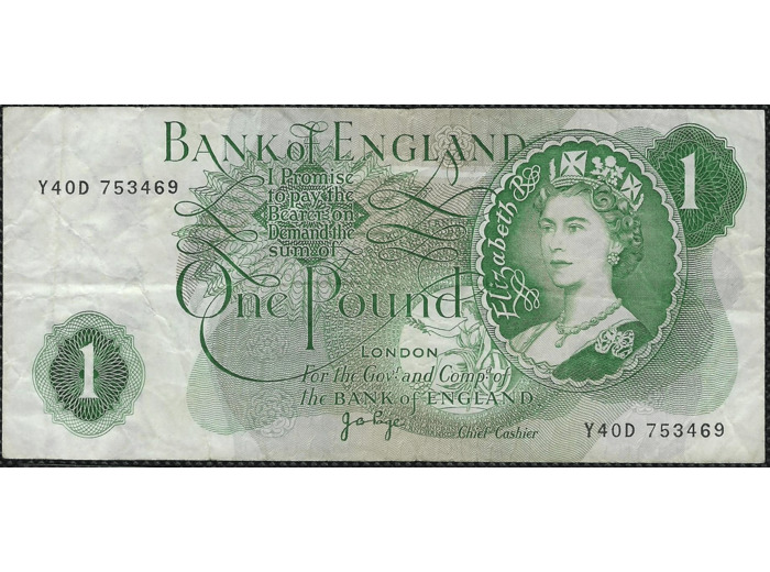 GRANDE BRETAGNE 1 POUND NON DATE (1960-77) SERIE Y40D TTB (W374g)