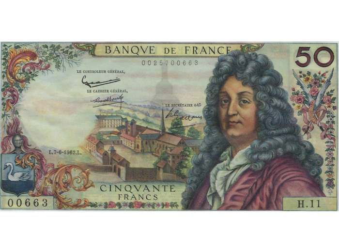 FRANCE 50 FRANCS SERIE H.11 RACINE 07 06 1962 SPL