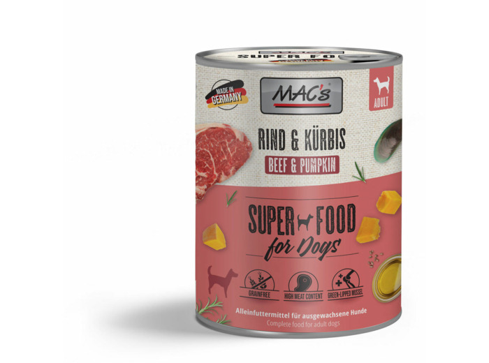 MAC'S boeuf & potiron pour chien - 800g