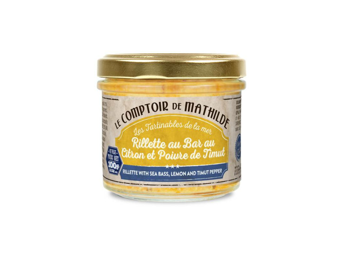 Rillettes de bar citron et poivre de Timut - 100g