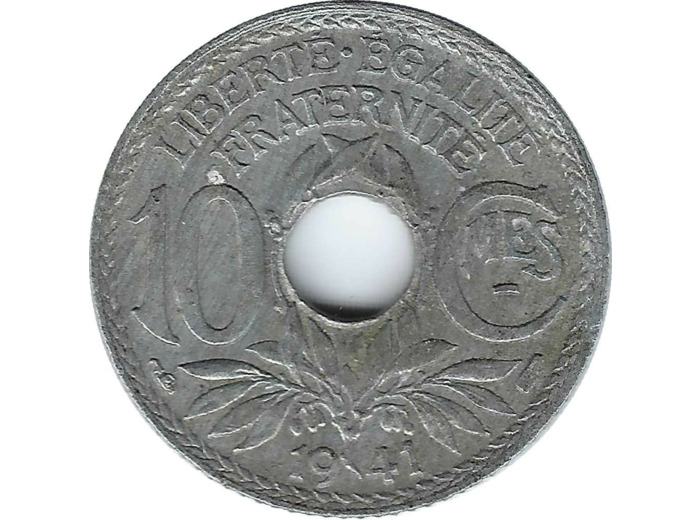 FRANCE 10 CENTIMES LINDAUER 1941 type b SUP-