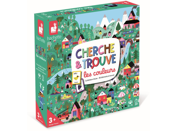 Janod - Cherche et Trouve Les Couleurs - Jeu de Société Enfant - Jeu Pédagogique - Jeu pour la Famille - Dès 3 ans, J02439