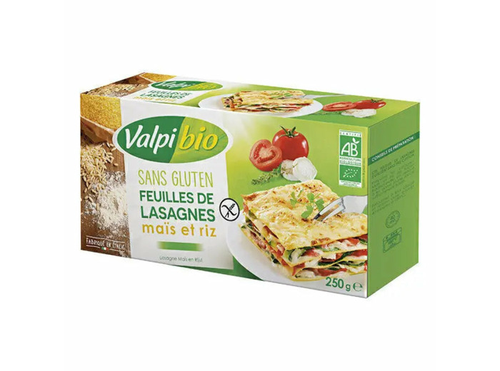 Feuilles de Lasagnes sans gluten-Maïs et Riz-250g-ValpiBio