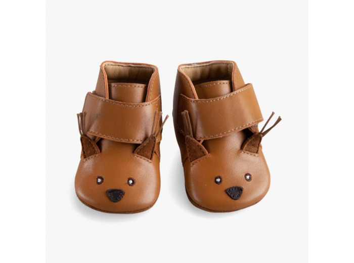 Chaussons en cuir écureuil 0/6 mois Moulin Roty
