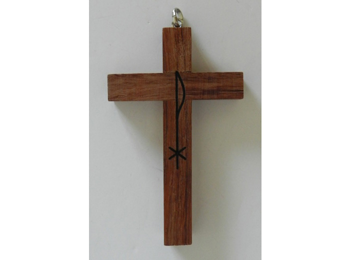 Croix bois FONCE- 8x5cm- PAX