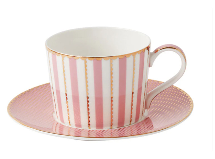Tasse et soucoupe Maxwell Williams Rayé Rose