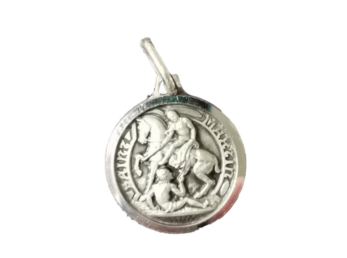 Médaille 15mm en Argent 925 - MARTIN A CHEVAL