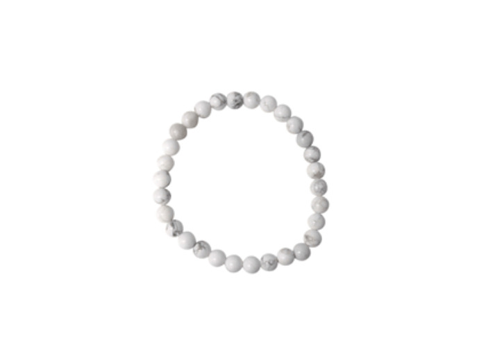 Bracelet en howlite blanche  6 mm