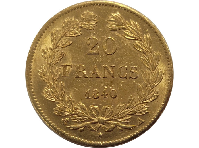 FRANCE 20 FRANCS OR LOUIS PHILIPPE 1840 A TTB+ (G1031)