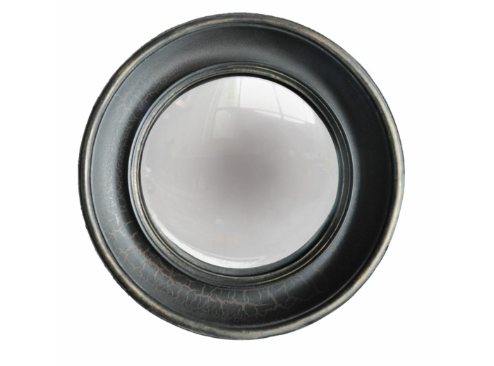 Miroir rond convexe noir 26cm