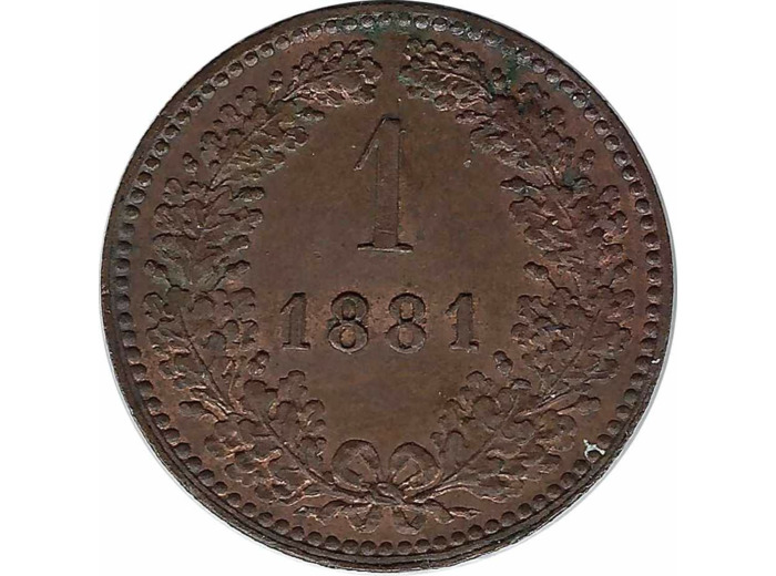 AUTRICHE 1 KREUZER 1881 SUP