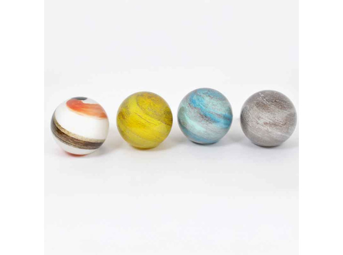 Lampe boule led Galaxie orange verre 24x24x24cm