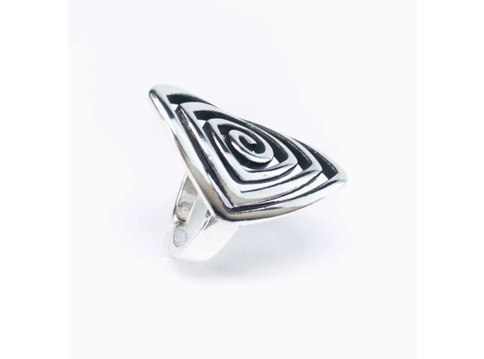 Bague Argent Design Original Losange Infini