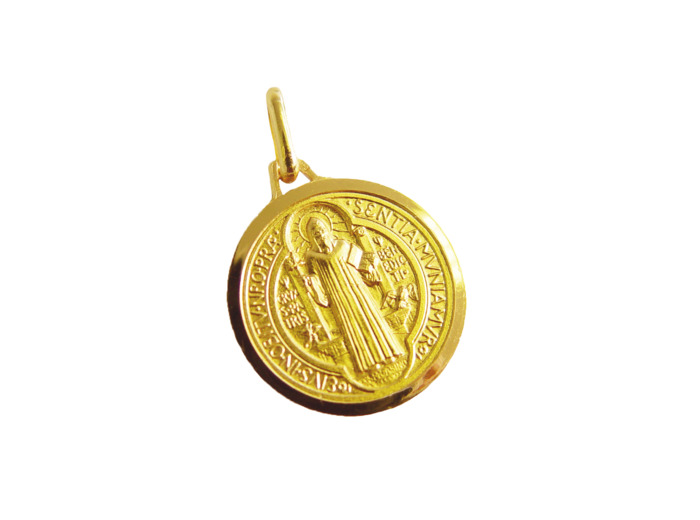 Médaille en Plaqué Or 18mm St Benoît