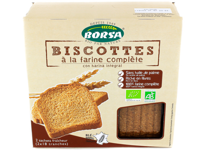 Biscottes à la farine complète Bio 300g