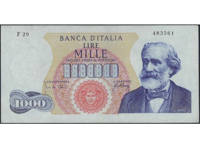 ITALIE 1000 LIRE 10-08-1965 F29 SUP