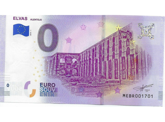 PORTUGAL 2019 -1 ELVAS ALENTEJO 0 EURO BILLET SOUVENIR TOURISTIQUE  NEUF