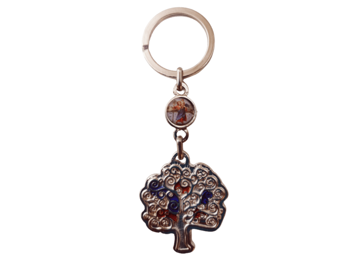 Porte-Clefs métal- Arbre de Vie -COULEUR - ST CHRISTOPHE