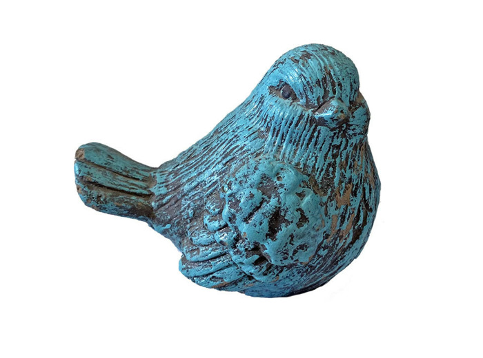 Oiseau bleu céramique 10x8x8cm