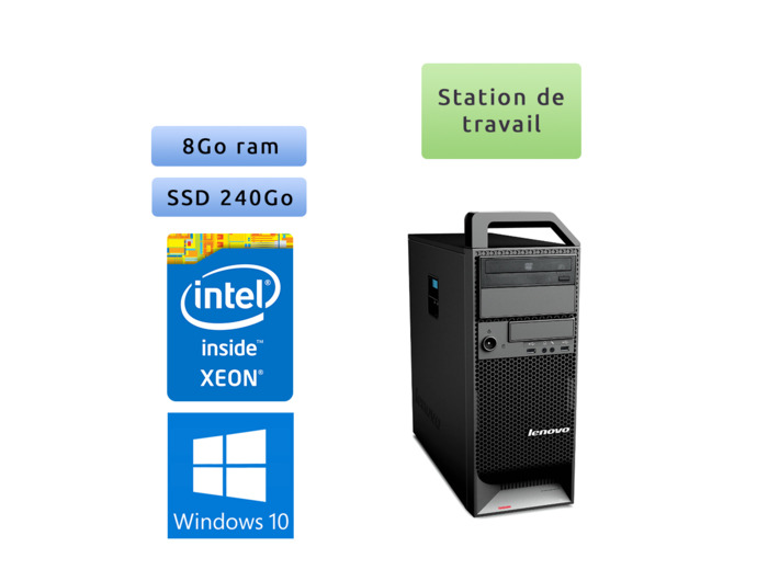 Lenovo ThinkStation S20 TW - Windows 10 - W3505 8GB 240GB SSD - Ordinateur Tour Workstation PC