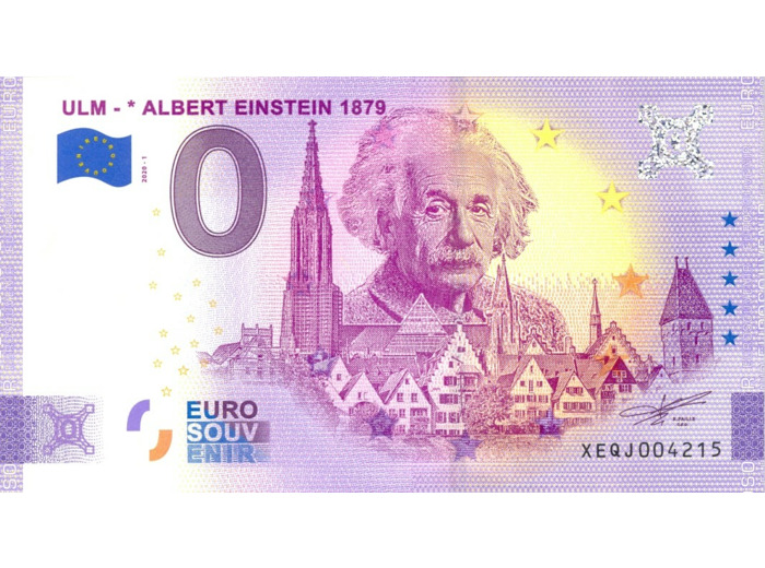 ALLEMAGNE 2020-1 ULM ALBERT EINSTEIN (ANNIVERSAIRE) BILLET SOUVENIR 0 EURO