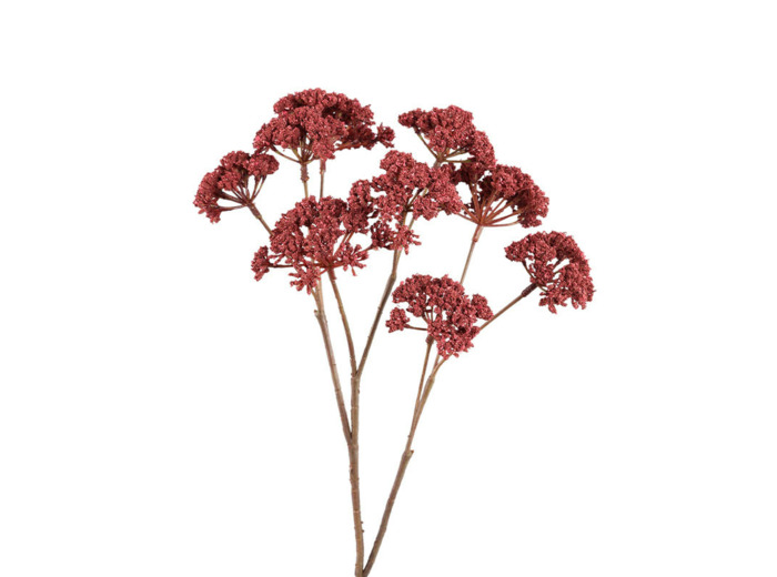 Tige Artificielle Fleur de Fenouil Bordeaux en Polyester 58cm