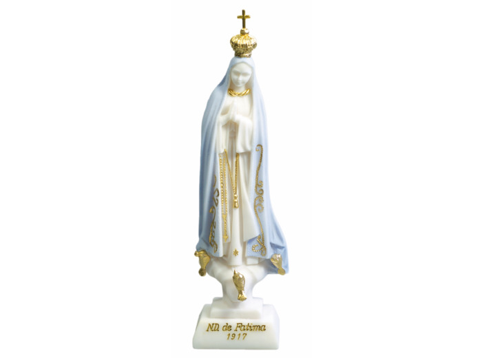 ND de Fatima - Statue en albâtre 23cm -Couleur
