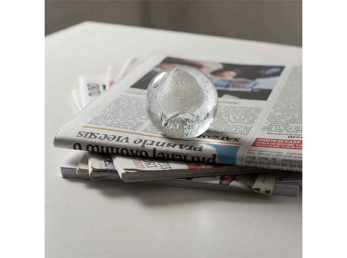 Presse papier bubbel glas Zilver Small 9x9x9cm