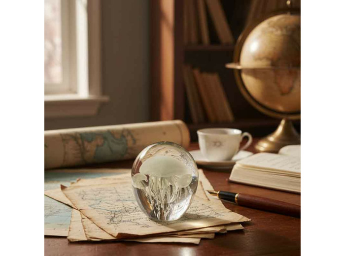 Presse papier Calypso verre transparent large 13x13x16cm