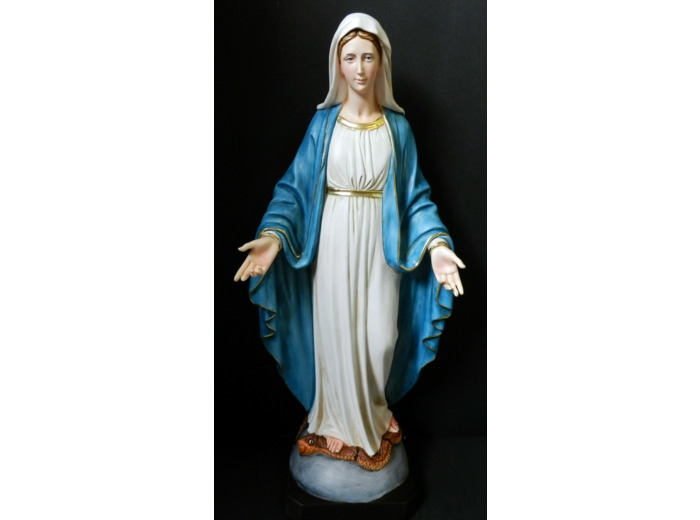 Vierge Miraculeuse 60cm polychrome- résine peinte main
