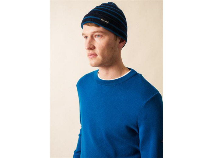 Bonnet de quart rayéen pure laine vierge