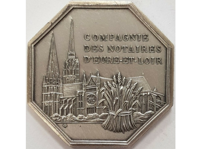 MEDAILLE - 28 EURE ET LOIR - COMPAGNIE DES NOTAIRES D'EURE-ET-LOIR ARGENT SUP