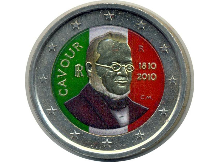 ITALIE 2010 2 EURO COLORISEE CAVOUR SUP