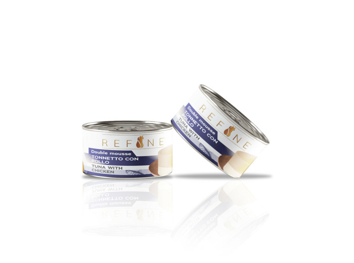 Refine Double mousse, thon avec poulet pour chat adulte - 85G