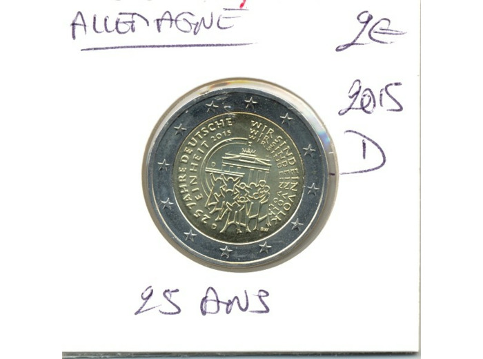 ALLEMAGNE 2015 D 2 EURO COMMEMORATIVE REUNIFICATION 25 ANS  SUP