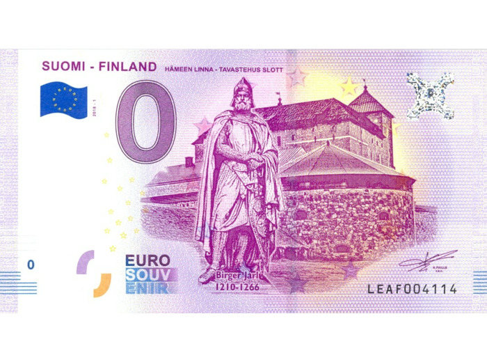 FINLANDE 2018-1 HAMEEN LINNA Numero 4114 BILLET SOUVENIR 0 EURO TOURISTIQUE NEUF