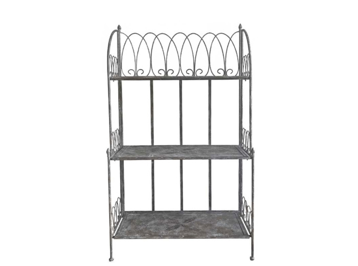 Etagère en fer gris arabesque 67x33x114cm