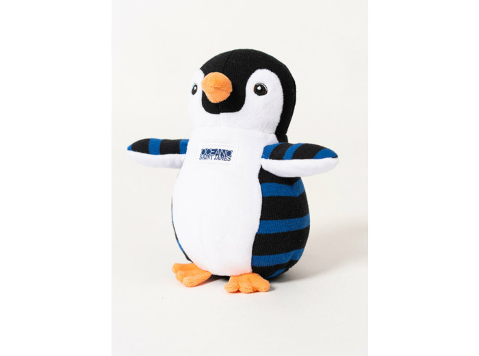 Doudou manchot Océanoà rayures iconiques