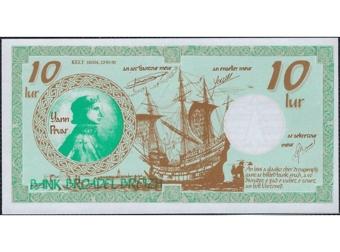 BANK BROADEL BREIZH 10 LUR JEAN IV DUC DE BRTAGNE 22-5-1992 NEUF