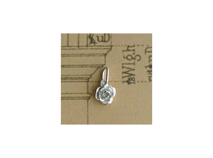 Pendentif rose simple en argent