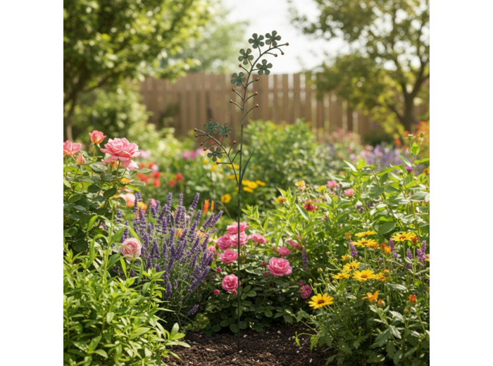 Tuteur déco fleur 29x4x105cm