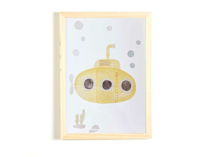 Affiche Enfant encadrée, Sous-Marin