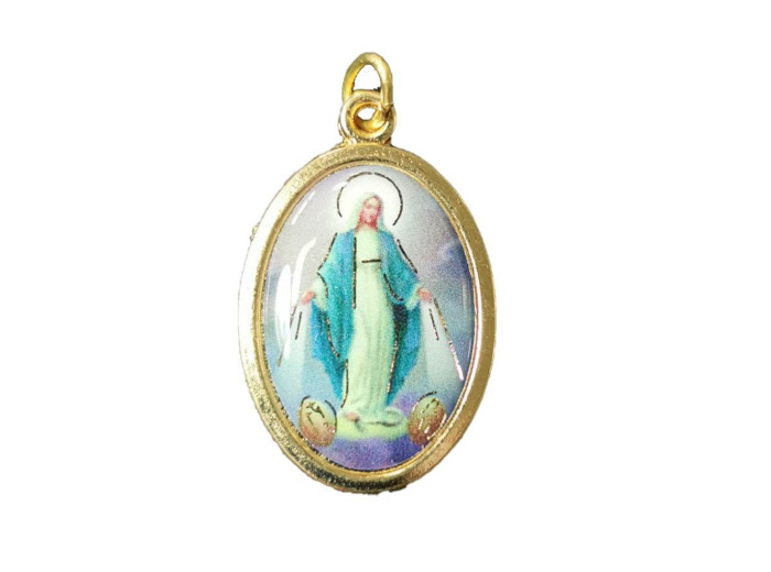 Médaille 22mm en Métal Doré avec Résine  - MIRACULEUSE