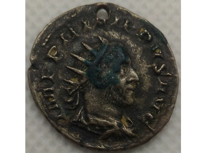 PHILLIPE L ARABE (244-249) ANTONINIEN ROMULUS ET REMUS TB+ TROU