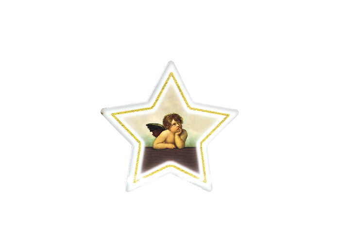 Magnet en Bois en Forme d'Etoile - ANGE DE RAPHAEL