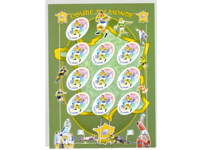 NOUVELLE-CALEDONIE YT 1018 FEUILLE COUPE DU MONDE DU RUGBY 2007 NEUF**LUXE