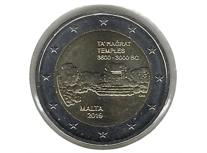 MALTE 2019 2 EURO COMMEMORATIVE TEMPLE TA HAGRAT SUP-