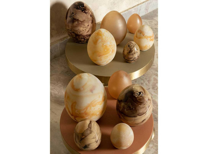 Œuf décoratif verre jaune 10x15cm